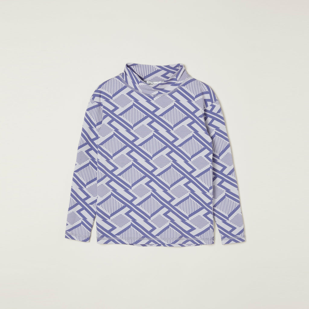 NEW Main Story Kid's Long Sleeve Turtleneck Top Dapple Grey Geometric Print | BIEN BIEN bienbienshop.com