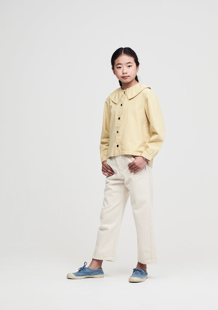 Main Story Kid's Barrel Leg Twisted Seam Denim Jean Ecru Ivory NEW Bien Bien