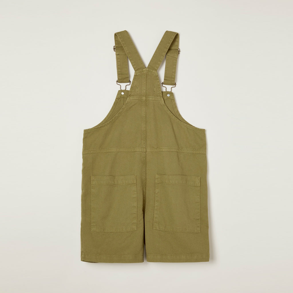 NEW Main Story Kid's Short Dungaree Boa Army Green Pockets | BIEN BIEN bienbienshop.com