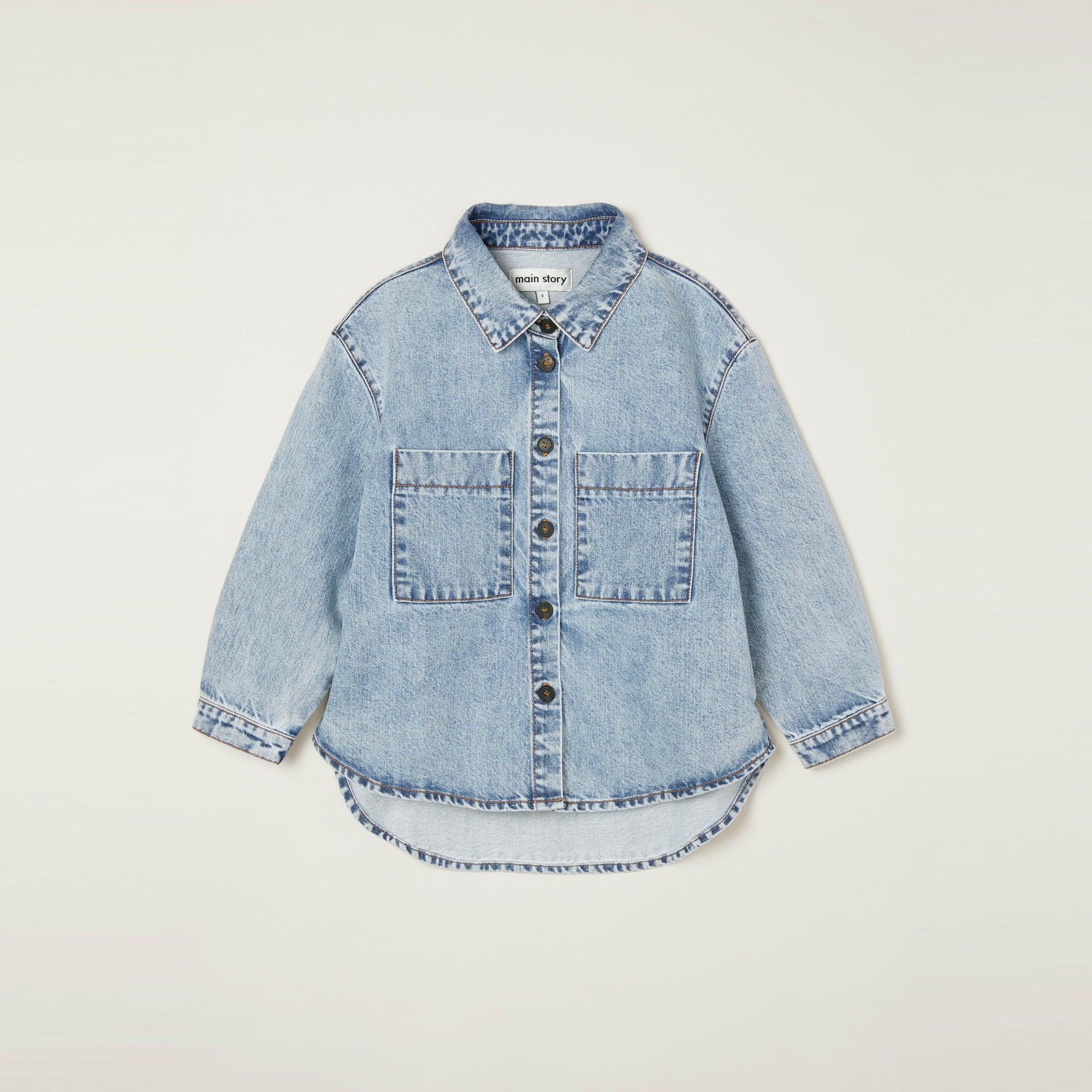 NEW Main Story Kid's Denim Shirt Chore Jacket Fadeout Stonewashed | BIEN BIEN bienbienshop.com