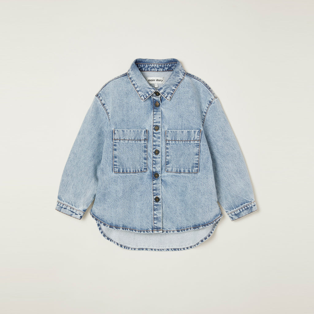 NEW Main Story Kid's Denim Shirt Chore Jacket Fadeout Stonewashed | BIEN BIEN bienbienshop.com