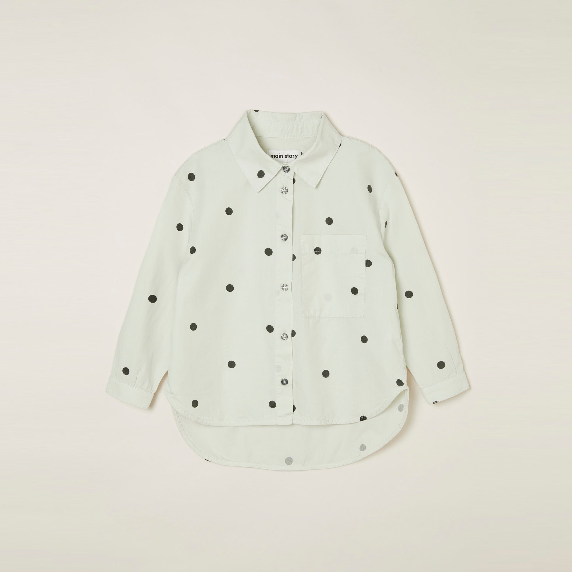NEW Main Story Kid's Collared Buttondown Shirt Silver Birch Spot Dot | BIEN BIEN bienbienshop.com