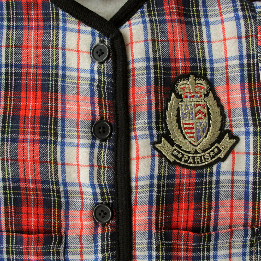 SALE Bonjour Reversible Baby & Kids Jacket Red Tartan Ivory Shearling | BIEN BIEN bienbienshop.com