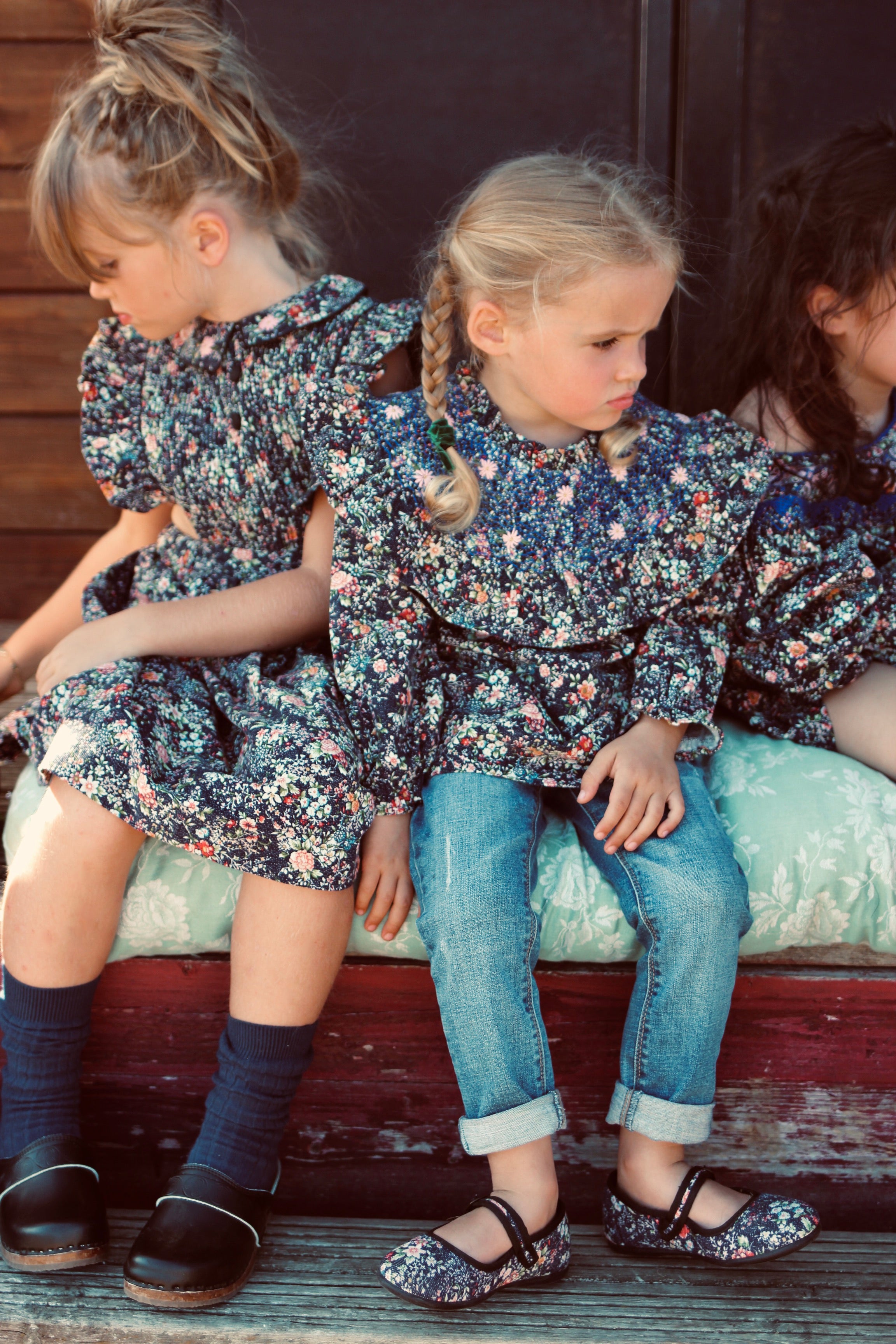 SALE Bonjour Hand Smocked Big Collar Baby & Kids Blouse Indigo Flowers | BIEN BIEN bienbienshop.com