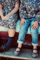 SALE Bonjour Hand Smocked Big Collar Baby & Kids Blouse Indigo Flowers | BIEN BIEN bienbienshop.com
