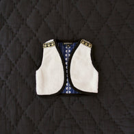 SALE Bonjour Reversible Baby & Kid's Vest Indigo Jacquard / Ecru Shearling | BIEN BIEN bienbienshop.com