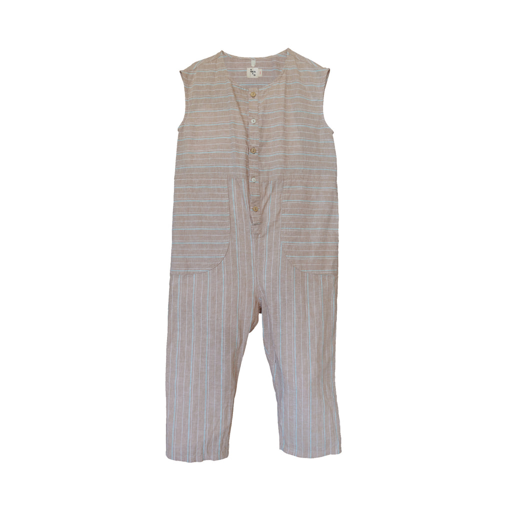 NEW Nico Nico Julez Kid's Sleeveless Jumpsuit Khaki Stripe | BIEN BIEN
