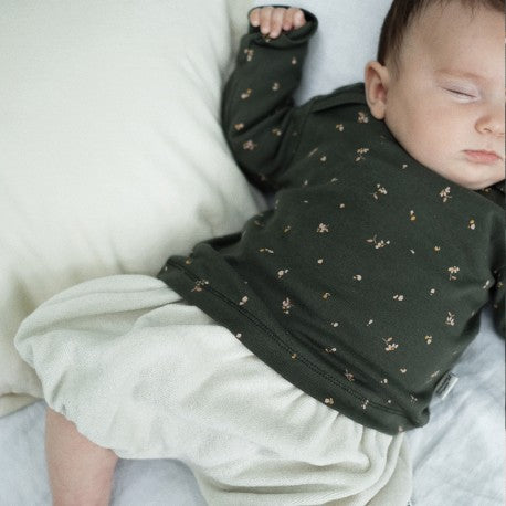 Poudre Organic Begonia Baby Long Sleeve Tee Fleurs Green | BIEN BIEN