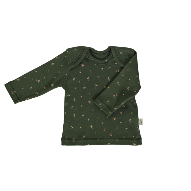 Poudre Organic Begonia Baby Long Sleeve Tee Fleurs Green | BIEN BIEN