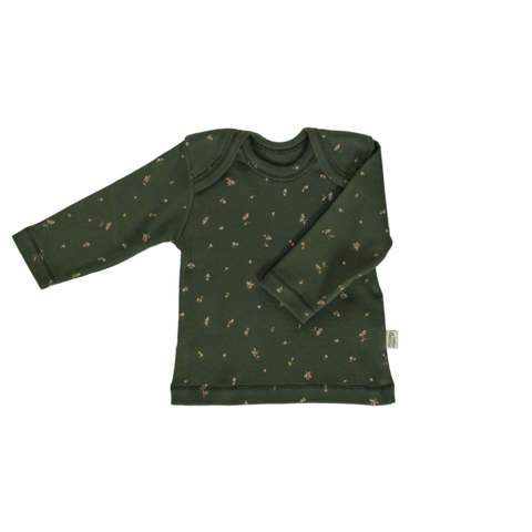 Poudre Organic Begonia Baby Long Sleeve Tee Fleurs Green | BIEN BIEN 