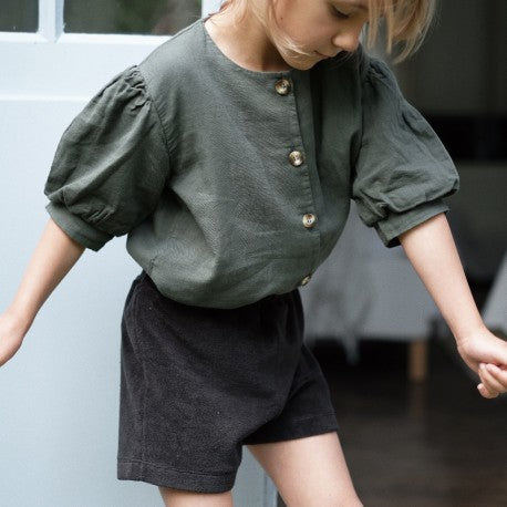Poudre Organic Poire Kid's Gauze Blouse Pirate Black | BIEN BIEN