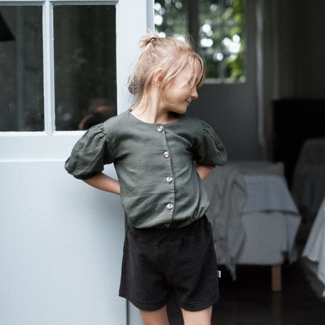 Poudre Organic Poire Kid's Gauze Blouse Pirate Black | BIEN BIEN