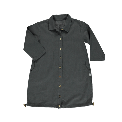 Poudre Organic Pineapple Kid's Linen/Organic Cotton Jacket Black | BIEN BIEN bienbienshop.com