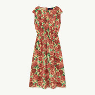 The Animals Observatory Marten Kid's Dress Rose Print Yellow Flowers | BIEN BIEN bienbienshop.com