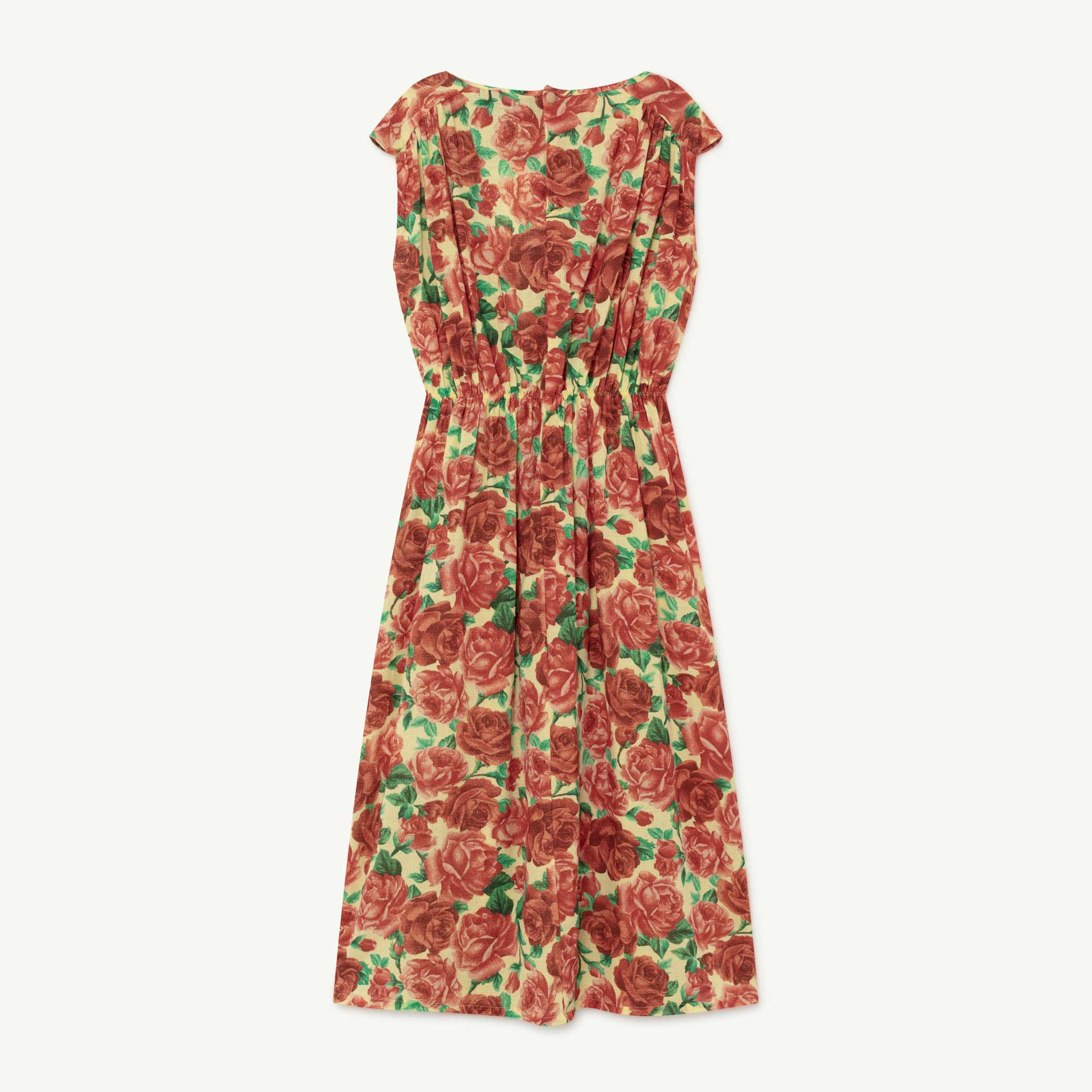The Animals Observatory Marten Kid's Dress Rose Print Yellow Flowers | BIEN BIEN bienbienshop.com
