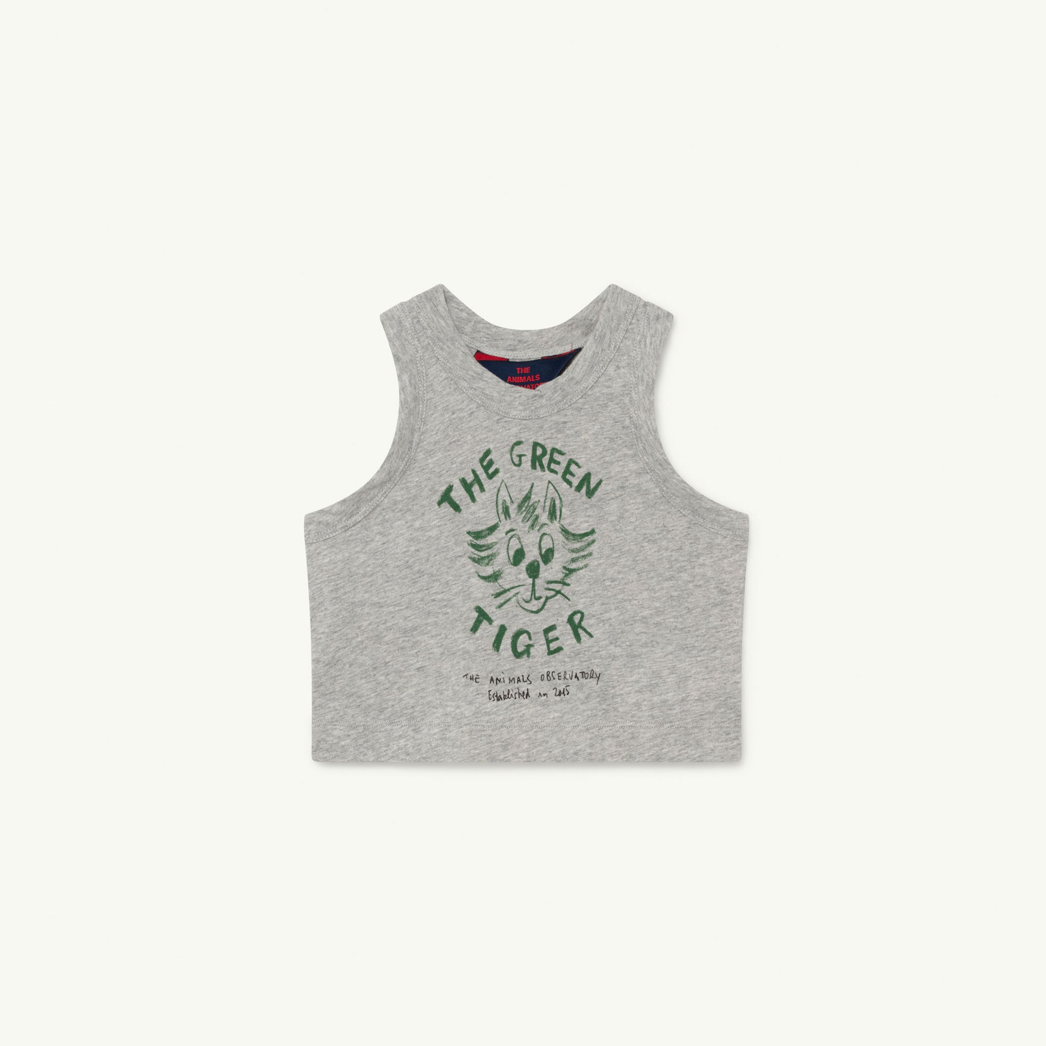 The Animals Observatory Frog Baby Sleeveless Tee Heather Grey Tiger