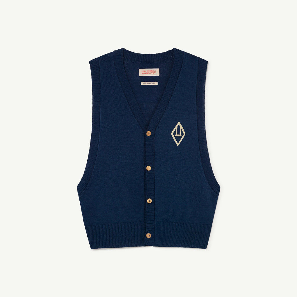 NEW The Animals Observatory Parrot Kid's Sweater Vest Navy | BIEN BIEN bienbienshop.com