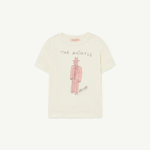 The Animals Observatory Rooster Kid's Mysterious Shirt White Pink BIEN BIEN bienbienshop.com