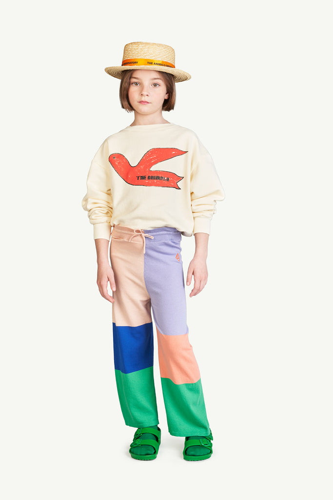 The Animals Observatory Bear Kid's Sweatshirt Off-White Red Bird | BIEN BIEN bienbienshop.com