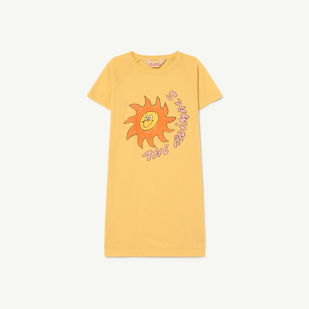 The Animals Observatory Gorilla Kid's T-Shirt Dress Yellow Sun | BIEN BIEN bienbienshop.com