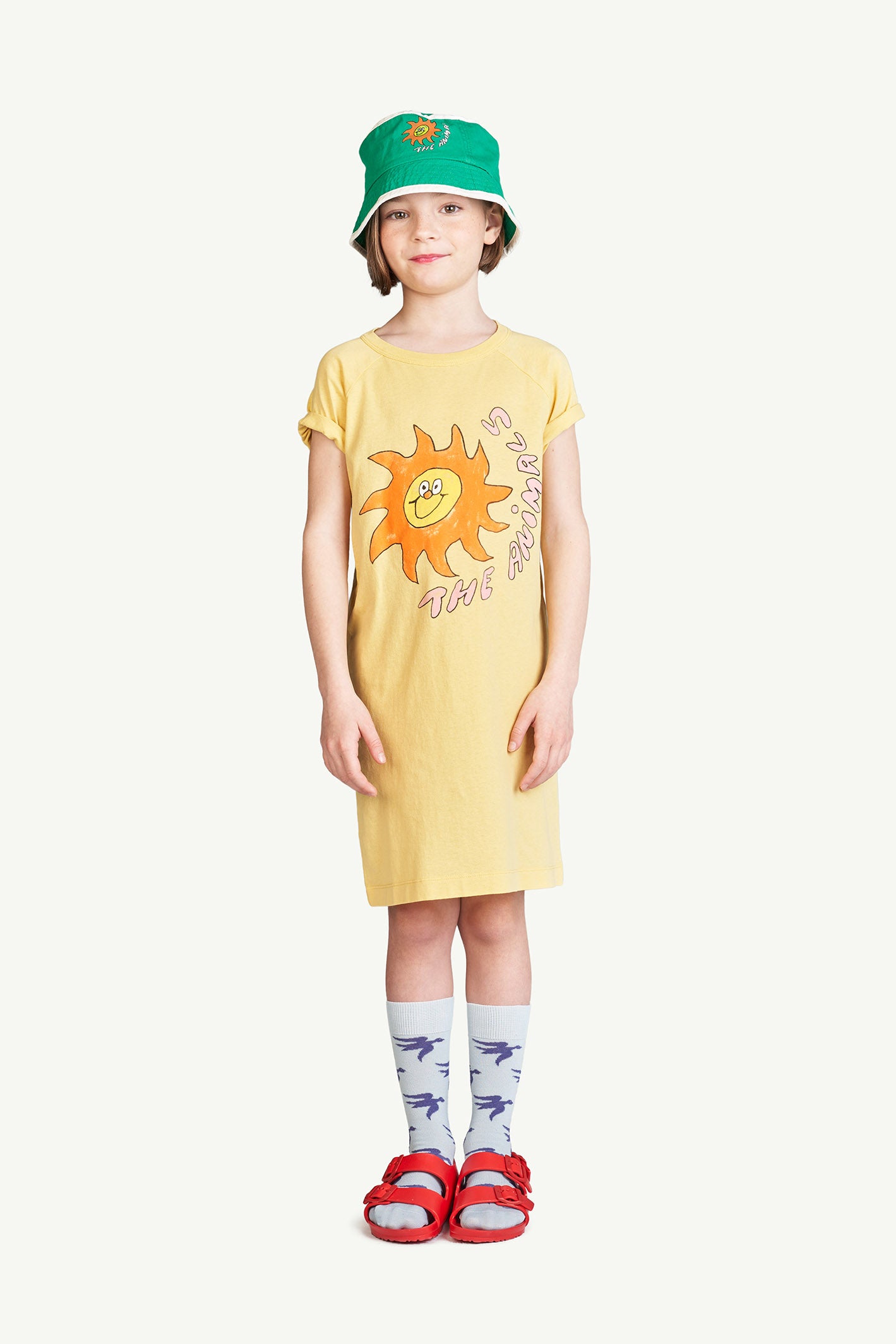 The Animals Observatory Gorilla Kid's T-Shirt Dress Yellow Sun | BIEN BIEN bienbienshop.com