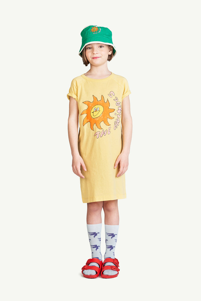 The Animals Observatory Gorilla Kid's T-Shirt Dress Yellow Sun | BIEN BIEN bienbienshop.com