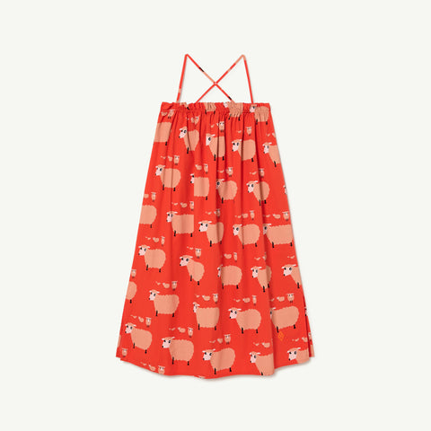 The Animals Observatory Jellyfish Kid's Sun Dress Red Sheep | BIEN BIEN bienbienshop.com