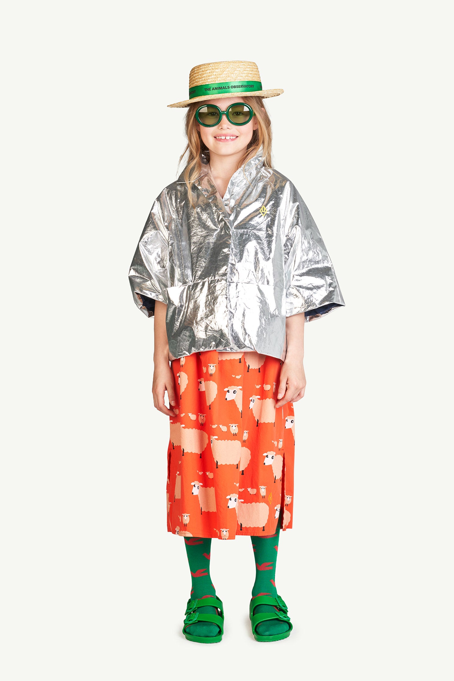 The Animals Observatory Jellyfish Kid's Sun Dress Red Sheep | BIEN BIEN bienbienshop.com