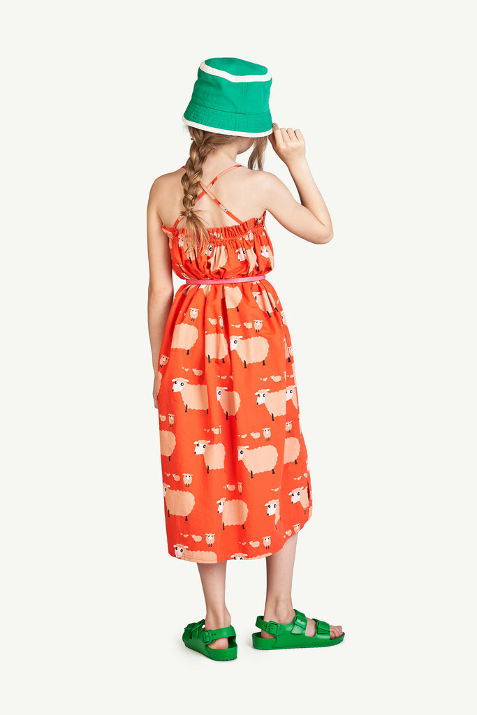 The Animals Observatory Jellyfish Kid's Sun Dress Red Sheep | BIEN BIEN bienbienshop.com