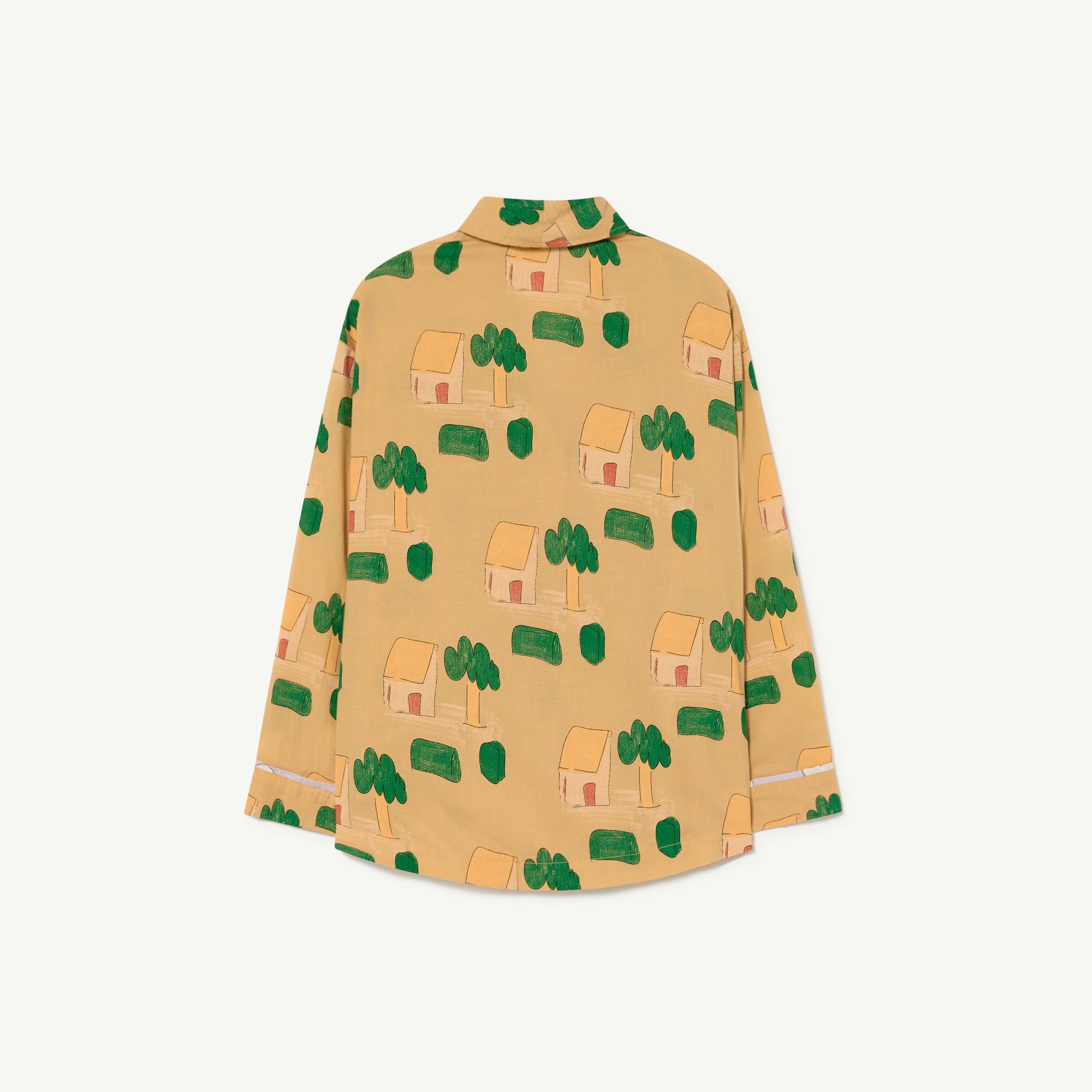 The Animals Observatory Wolf Kids Pajama Buttondown Shirt Camel House Print | BIEN BIEN bienbienshop.com