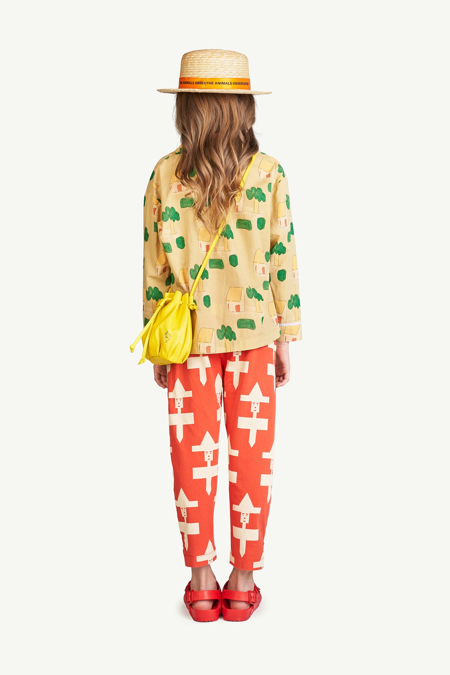The Animals Observatory Wolf Kids Pajama Buttondown Shirt Camel House Print | BIEN BIEN bienbienshop.com