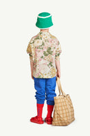 The Animals Observatory Wolf Kids Pajama Shirt Lavand Clouds White Flowers  | BIEN BIEN bienbienshop.com