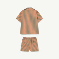 The Animals Observatory Magpie Kid's Pajama Shirt & Shorts Set Stripe | BIEN BIEN bienbienshop.com