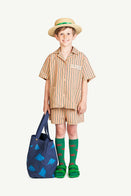 The Animals Observatory Magpie Kid's Pajama Shirt & Shorts Set Stripe | BIEN BIEN bienbienshop.com