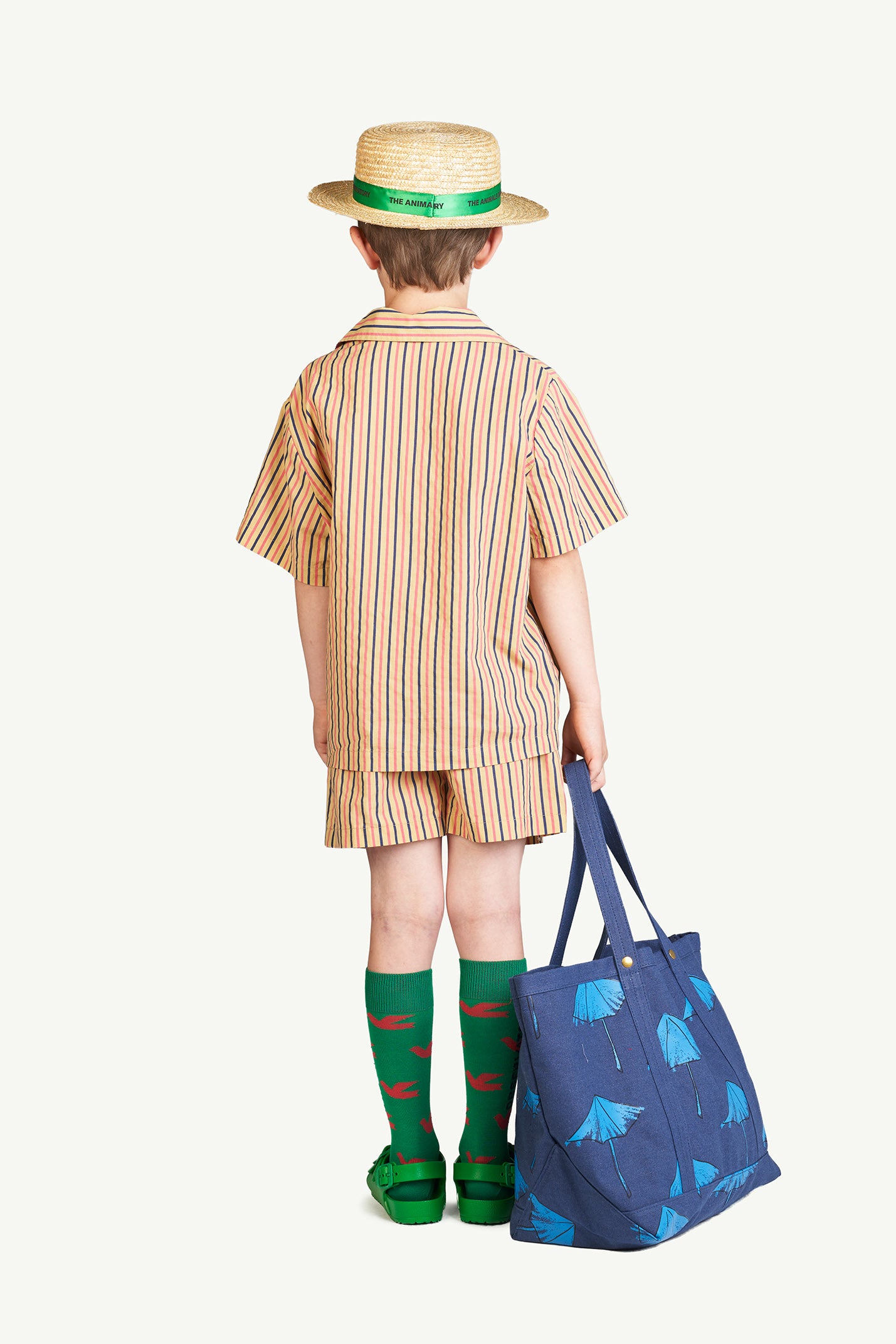 The Animals Observatory Magpie Kid's Pajama Shirt & Shorts Set Stripe | BIEN BIEN bienbienshop.com