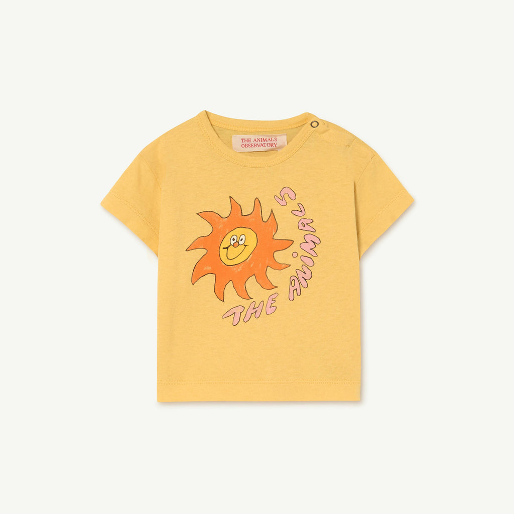 The Animals Observatory Rooster Baby T-Shirt Yellow Sun | BIEN BIEN bienbienshop.com