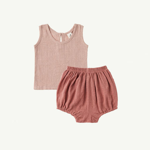 Summer & Storm Baby Singlet & Bloomer Set Blush Rose | BIEN BIEN