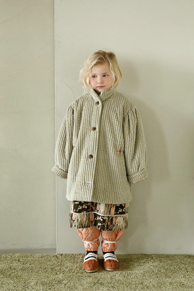 Tambere Kaisa Kid's Corduroy Coat Beige Puff Sleeves | BIEN BIEN bienbienshop.com