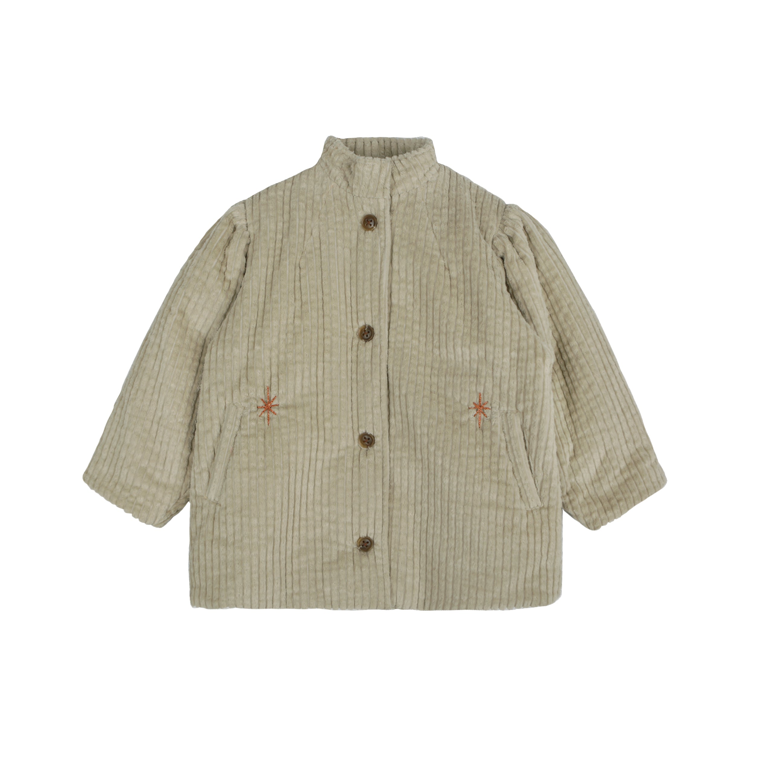 Tambere Kaisa Kid's Corduroy Coat Beige Puff Sleeves | BIEN BIEN bienbienshop.com