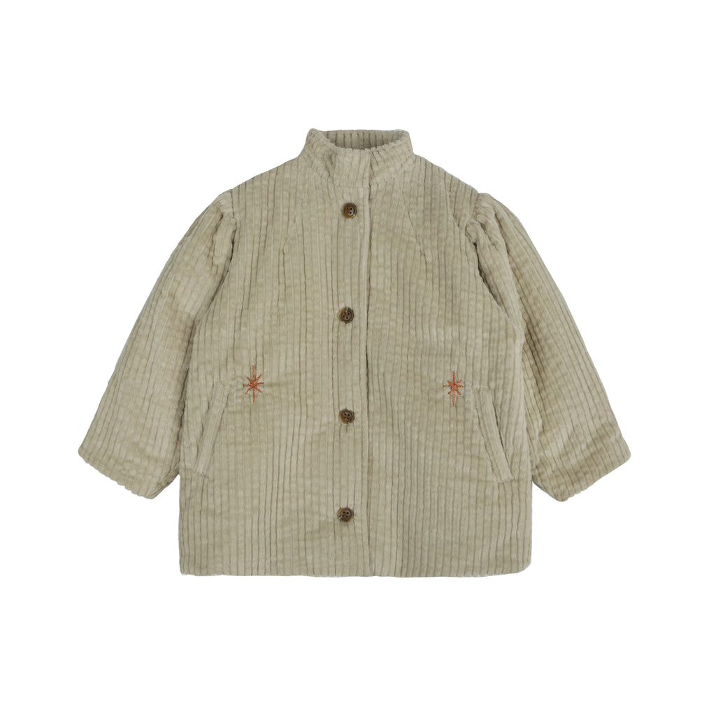 Tambere Kaisa Kid's Corduroy Coat Beige Puff Sleeves | BIEN BIEN bienbienshop.com