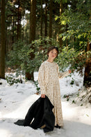 Tambere Cora Kid's Juliet Victorian Long Sleeve Dress Beige Flowers | BIEN BIEN bienbienshop.com