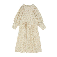 Tambere Cora Kid's Juliet Victorian Long Sleeve Dress Beige Flowers | BIEN BIEN bienbienshop.com