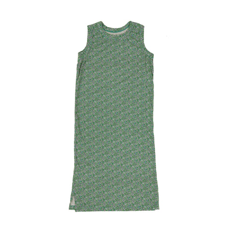 Tambere Kid's Tank Dress Green Floral Cotton | BIEN BIEN www.bienbienshop.com