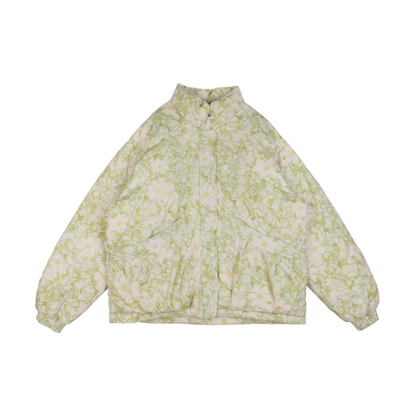 Tambere Olivia Kid's Down Jacket Ivory/Green Floral BIEN BIEN