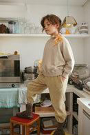 Tambere Jeane Kid's Ribbed Jogger Pant Beige | BIEN BIEN bienbienshop.com