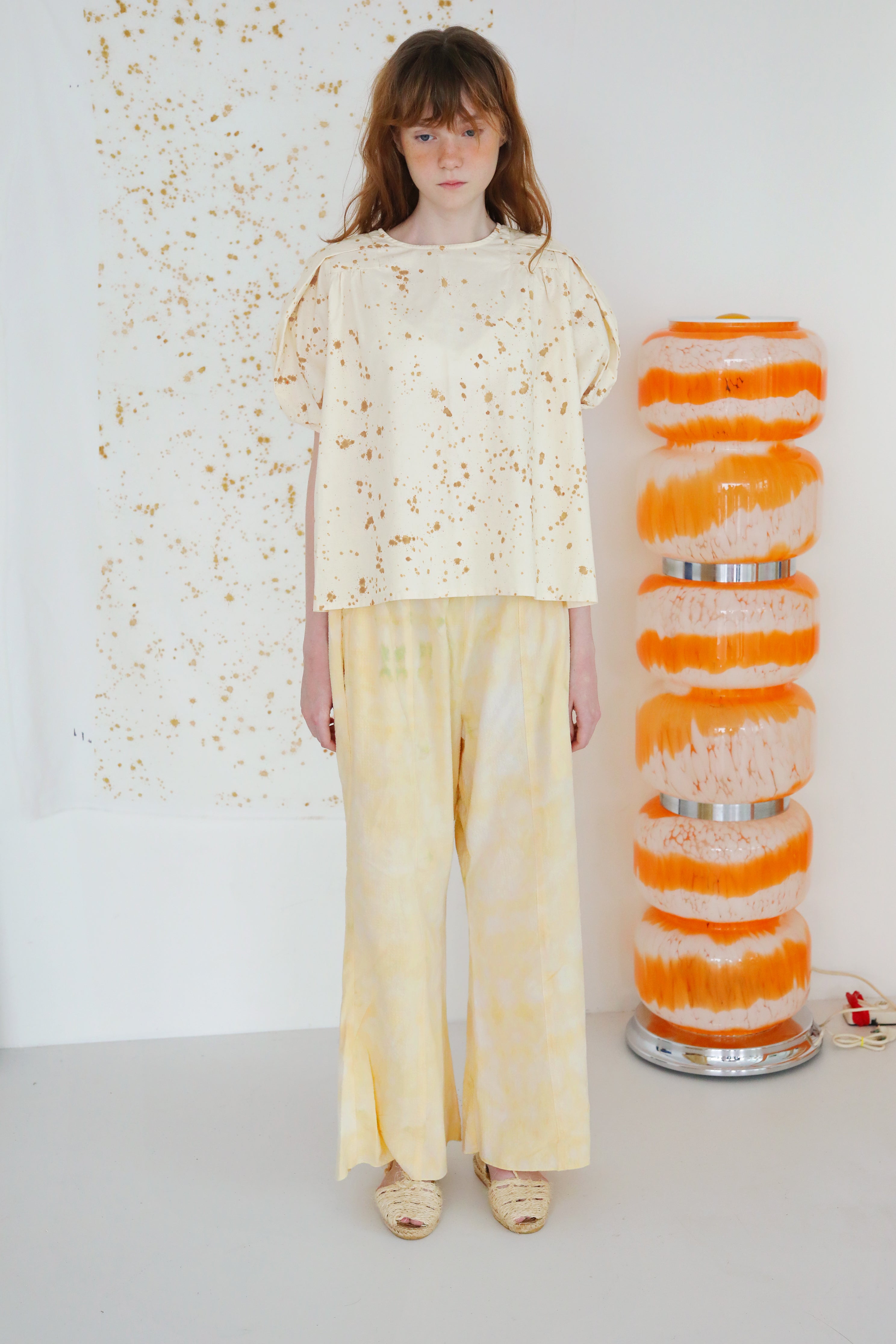 NEW Tambere Tuva Kid's Flared Trouser Tie Dyed Pale Yellow | BIEN BIEN bienbienshop.com