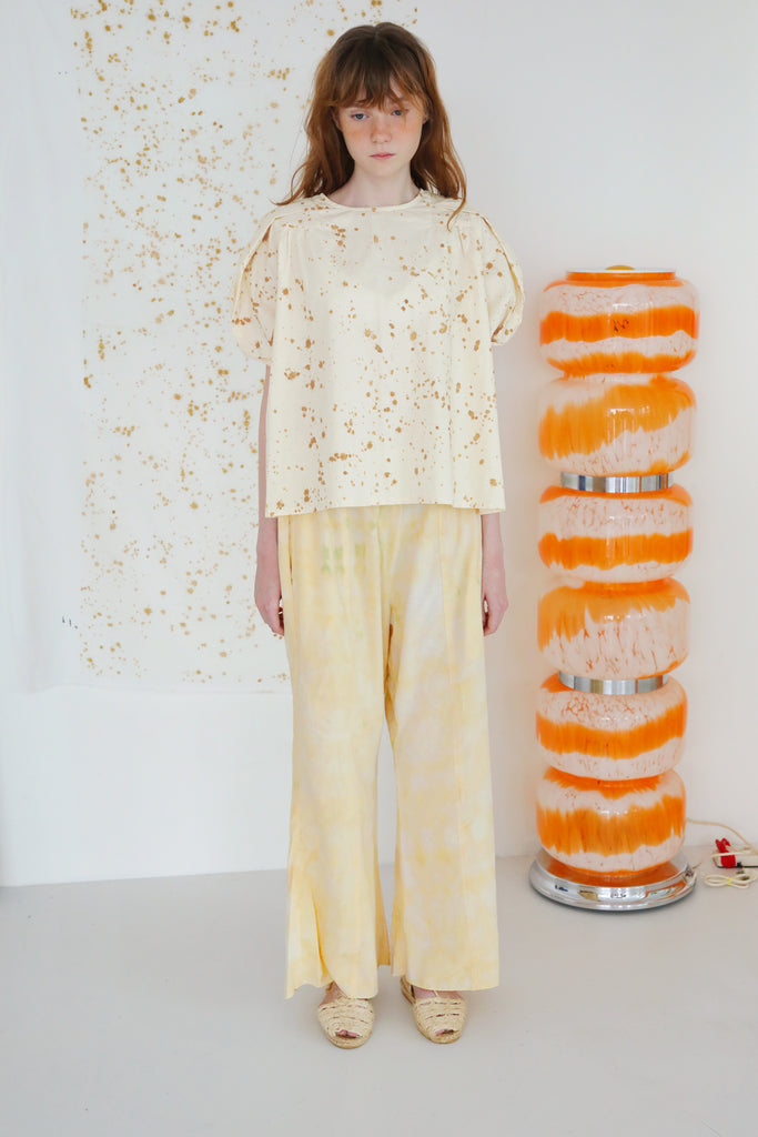 NEW Tambere Tuva Kid's Flared Trouser Tie Dyed Pale Yellow | BIEN BIEN bienbienshop.com