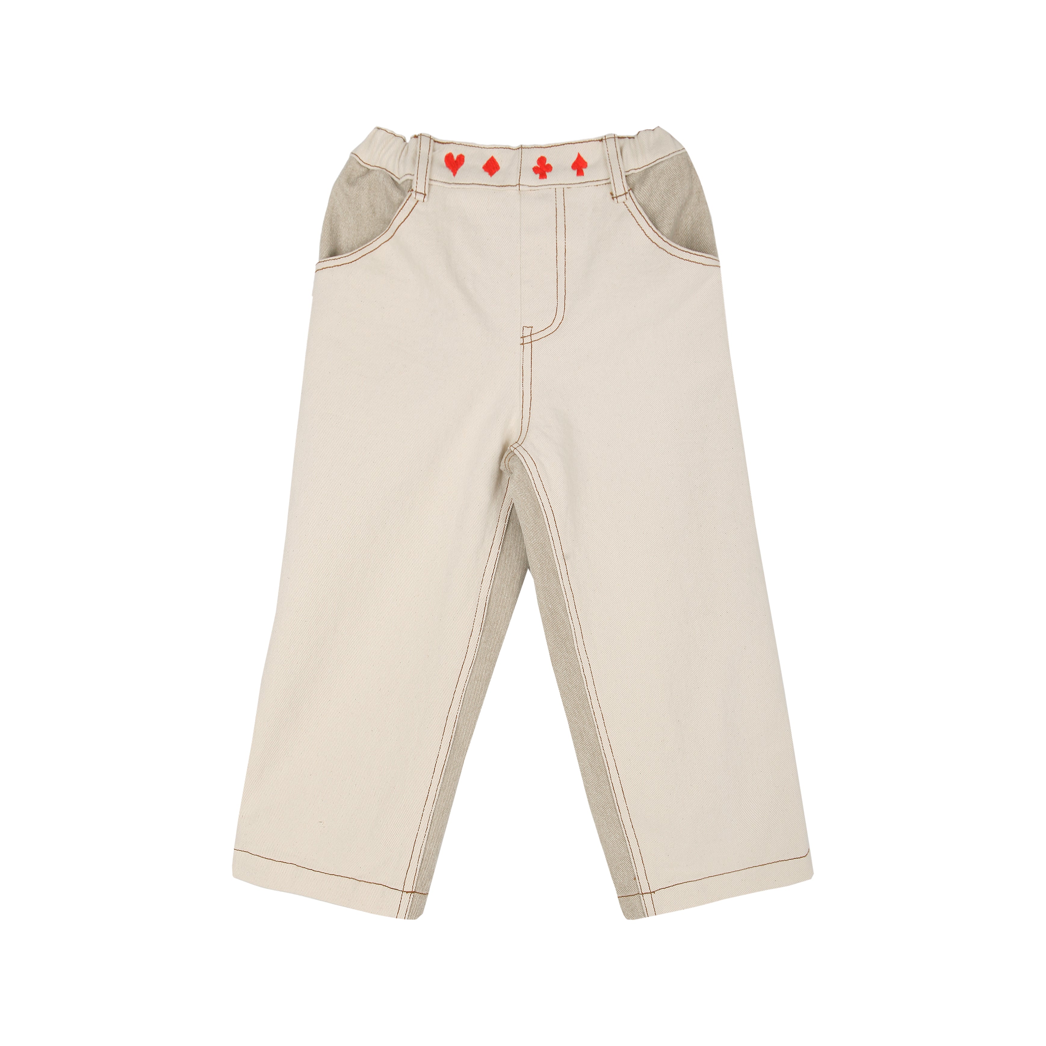 Tambere Ruth Kid's Color Blocked Loose Fit Jean Ivory Beige | BIEN BIEN bienbienshop.com