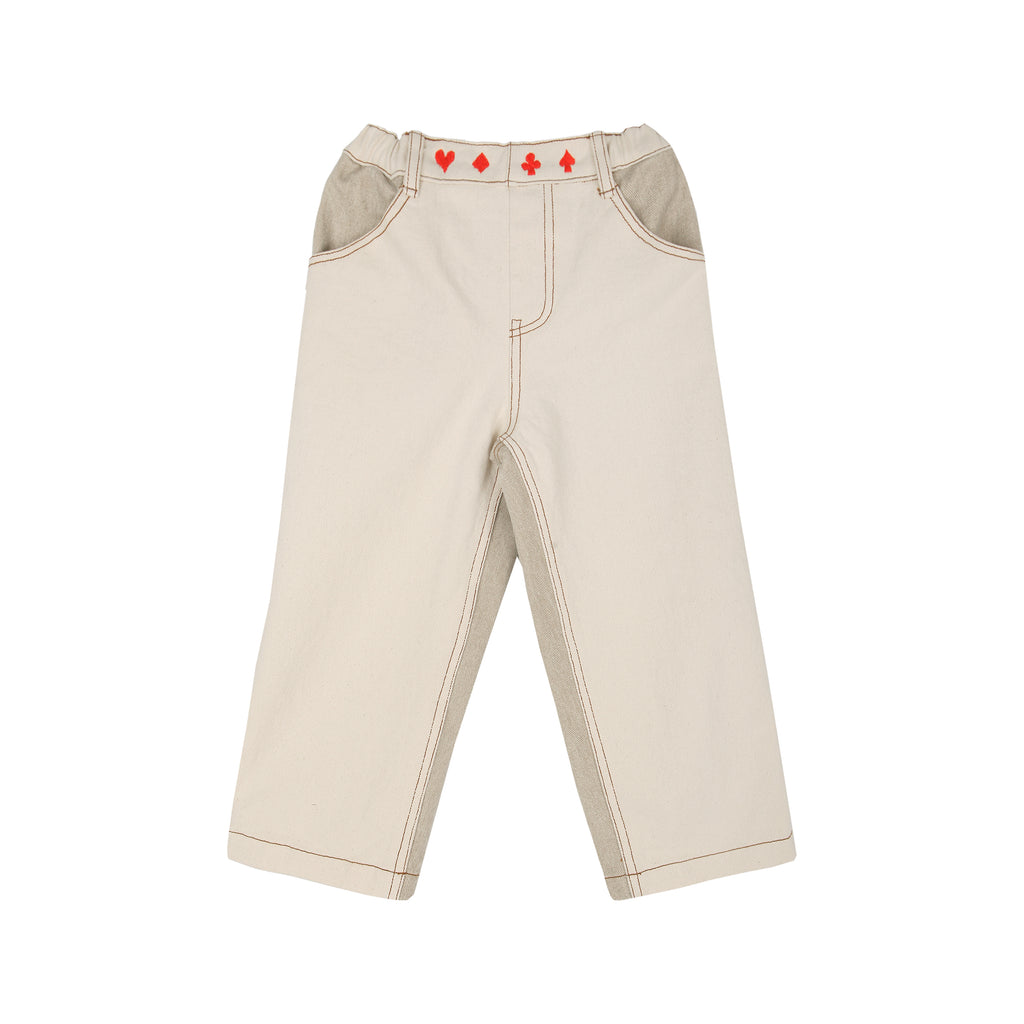Tambere Ruth Kid's Color Blocked Loose Fit Jean Ivory Beige | BIEN BIEN bienbienshop.com