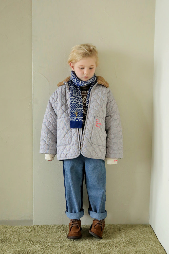 Tambere Ruth Kid's Color Blocked Loose Fit Jean Medium Wash Indigo | BIEN BIEN bienbienshop.com